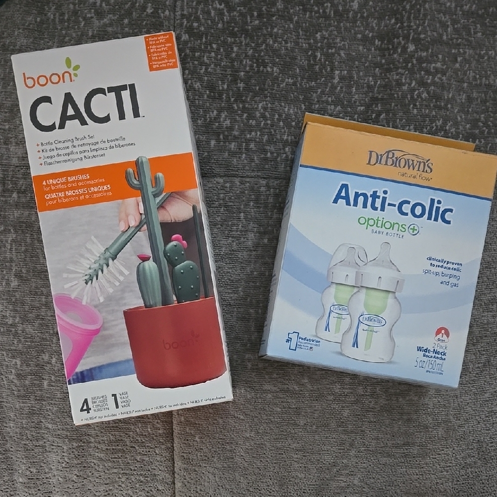 Cacti Bottle Cleaning Brush Set - Red and Green